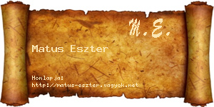 Matus Eszter névjegykártya